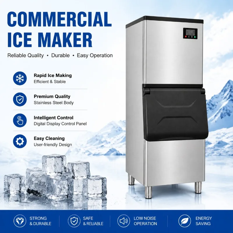 Airo 450kg/24H Commercial Ice Maker with 250kg Bin, Ice Cube Machine for Restaurant Hotel