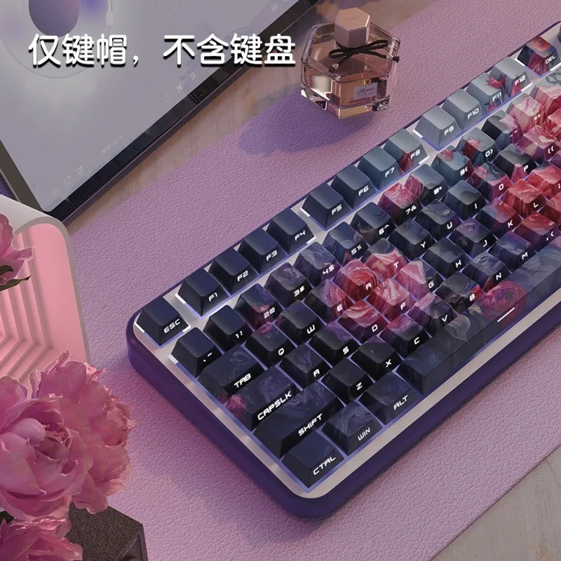 Oil Painting Themed Anime Keycaps Mechanical Keyboards Cherry PBT Customized Cute Keycaps PC Gaming Keyboard Accessories Gifts
