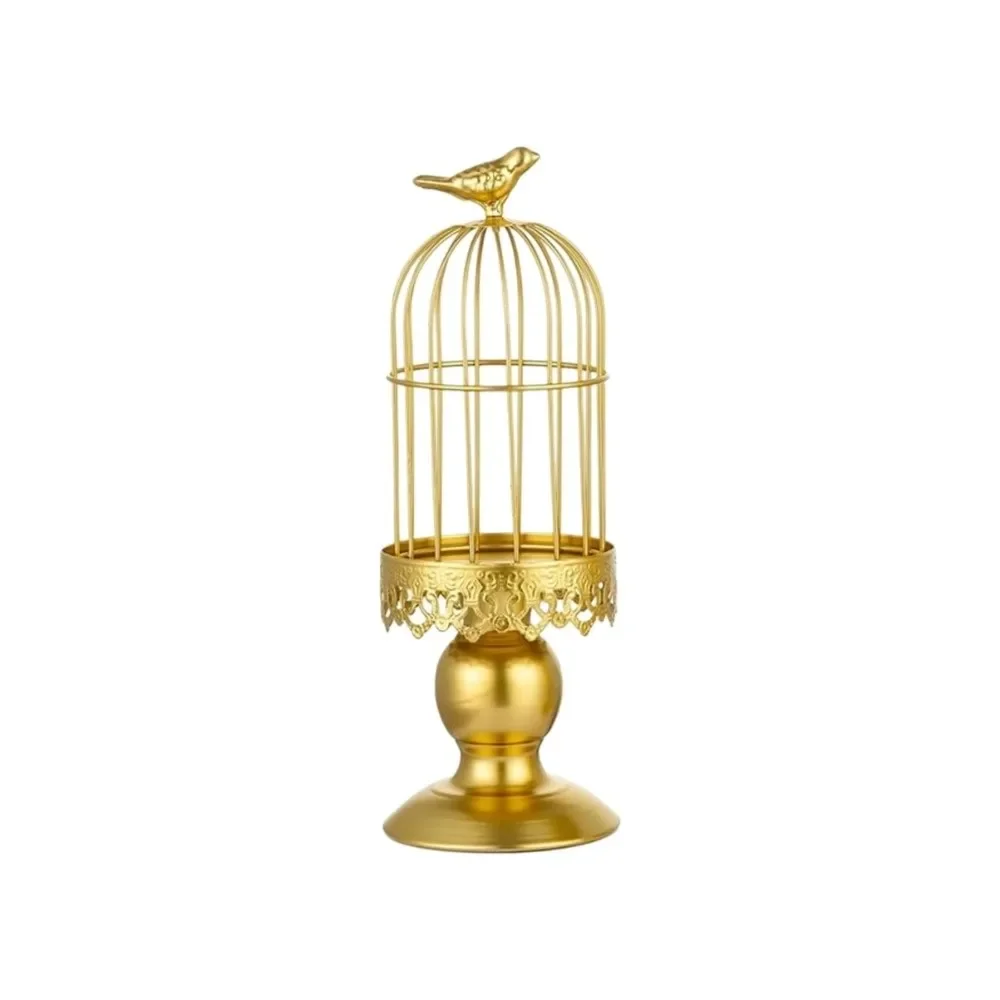 Tabletop Ornament Iron Birdcage Candle Holder Vintage Art Aromatherapy Candle Stand Delicate Decorative Candlestick New Year