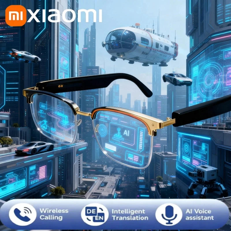 Xiaomi AI النظارات الذكية HD كاميرا الدردشة GPT بلوتوث دعوة صوت مساعد التحكم الملاحة مقاوم للماء نظارات رياضية ذكية جديدة
