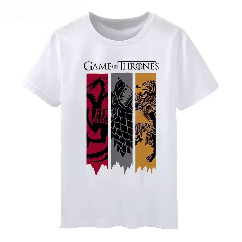 Game of Thrones A Song of Ice and Fire Winter Is Coming T-Shirt Streetwear für Männer und Frauen Grafisches Baumwoll-Kurzarm-Sommer-T-Shirt – Detail 5