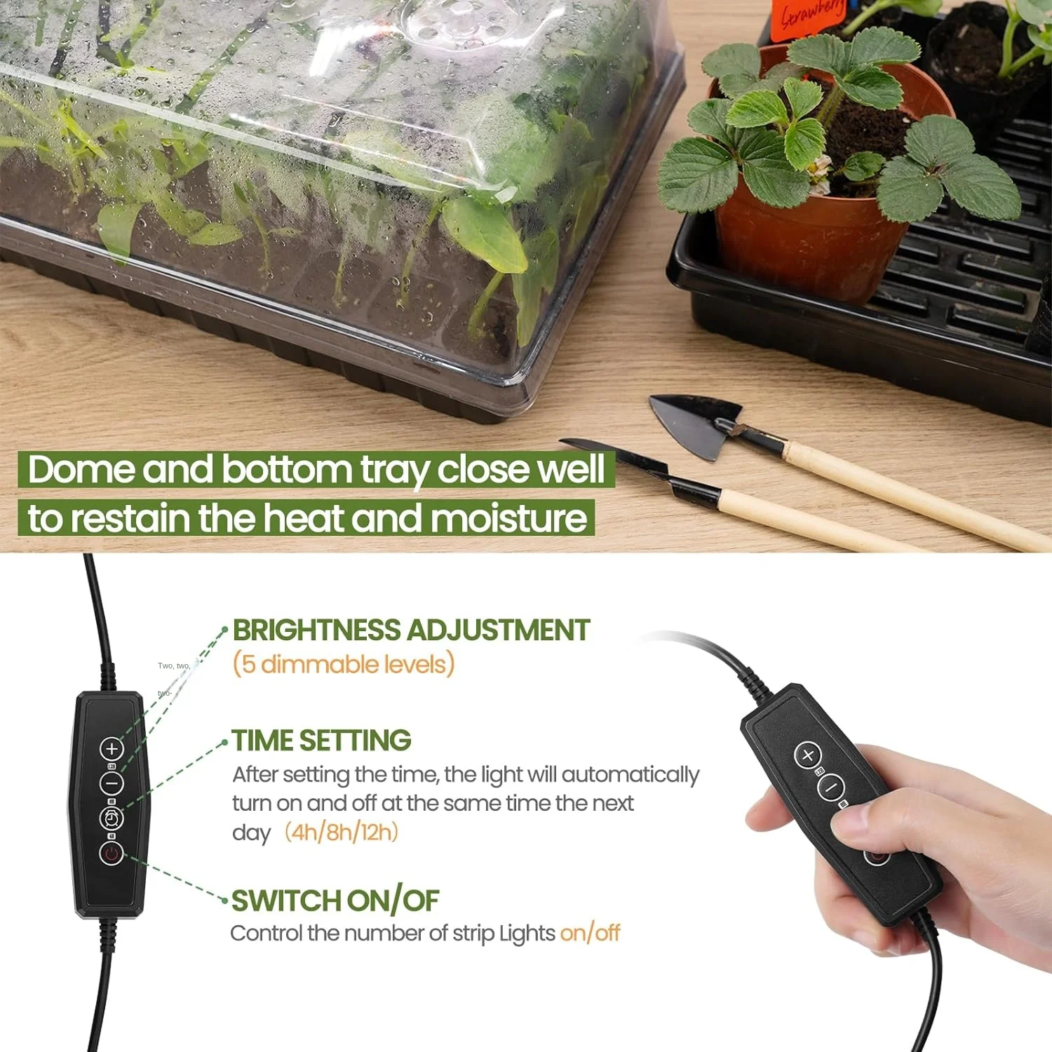 ترقية صينية الحضانة الخفيفة البذور كاتب عدة دائم 60 خلية الشتلات بدء قطع استنساخ انتشار النبات الرطوبة