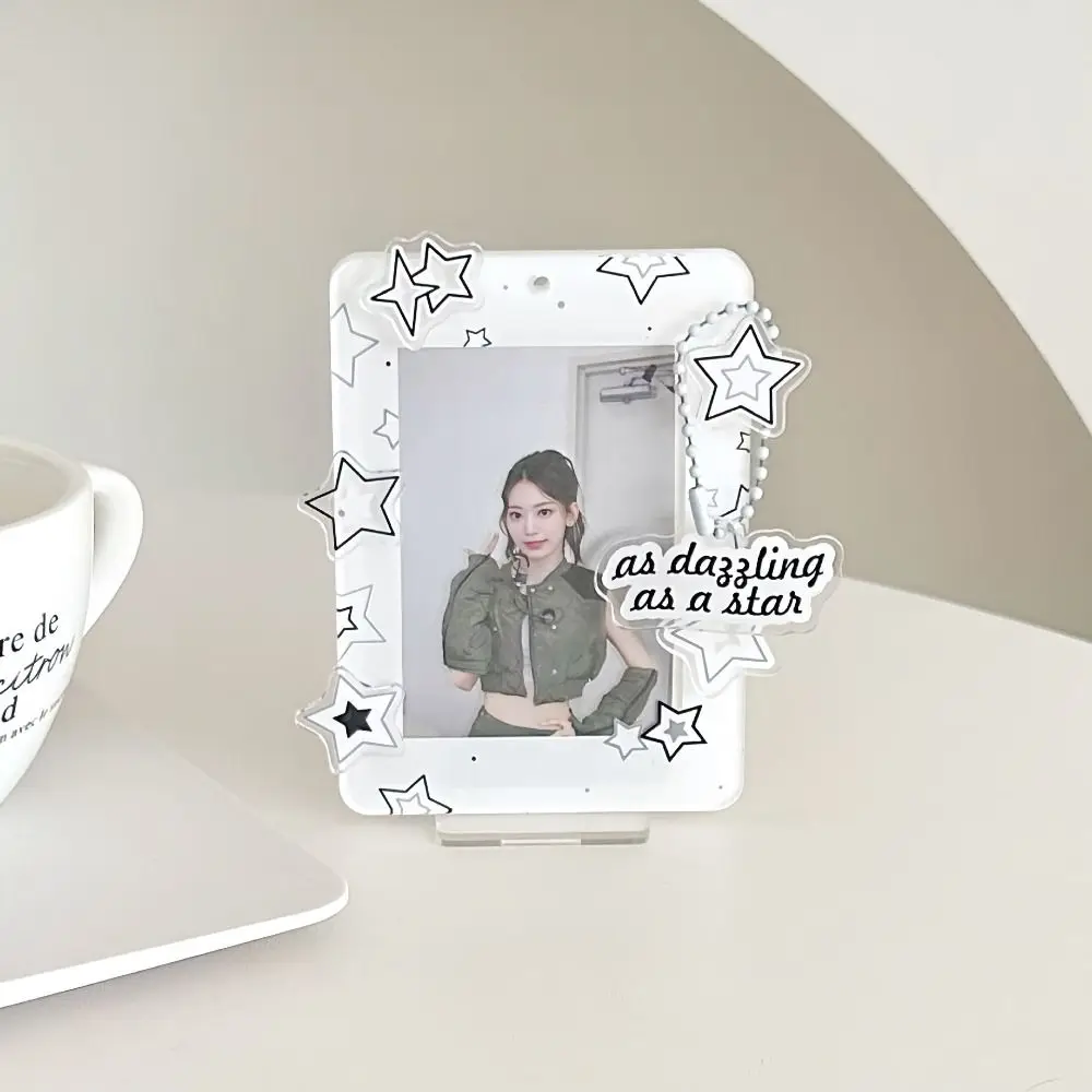 Desktop Decoration Korean Style Card Holder Star Transparent Student Card Cover Acrylic Card Case ID Card Holders Idol Card