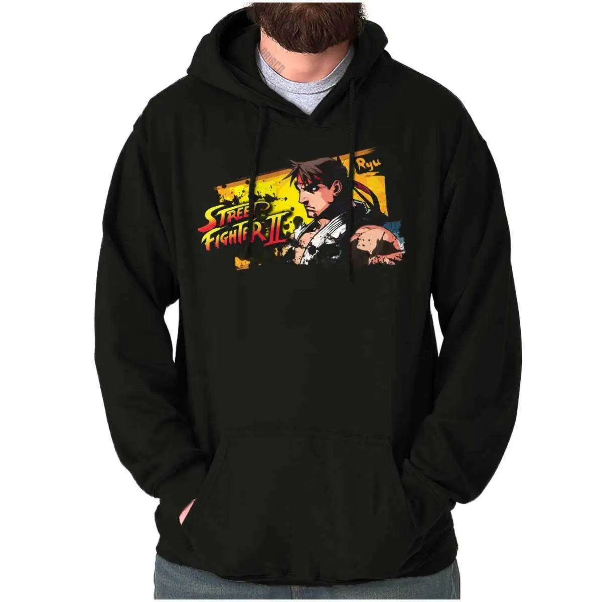 

2 Video Game Ryu Paint Drip Hoodie Hooded Sweatshirt Men Women