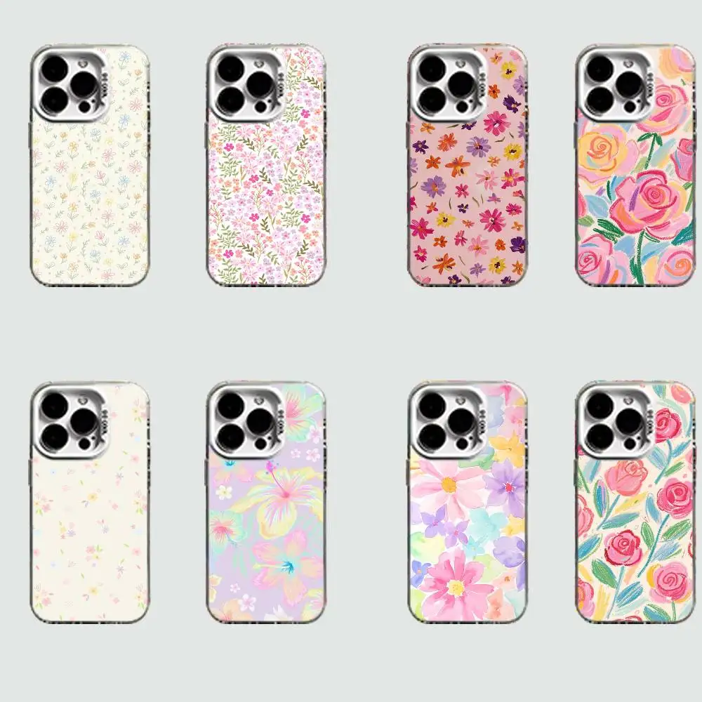 

Small Flowers Hard Phone Case for IPhone 16 15 14 13 12 11 Pro Max Plus16E X XR XS Max shockproof Full Cover