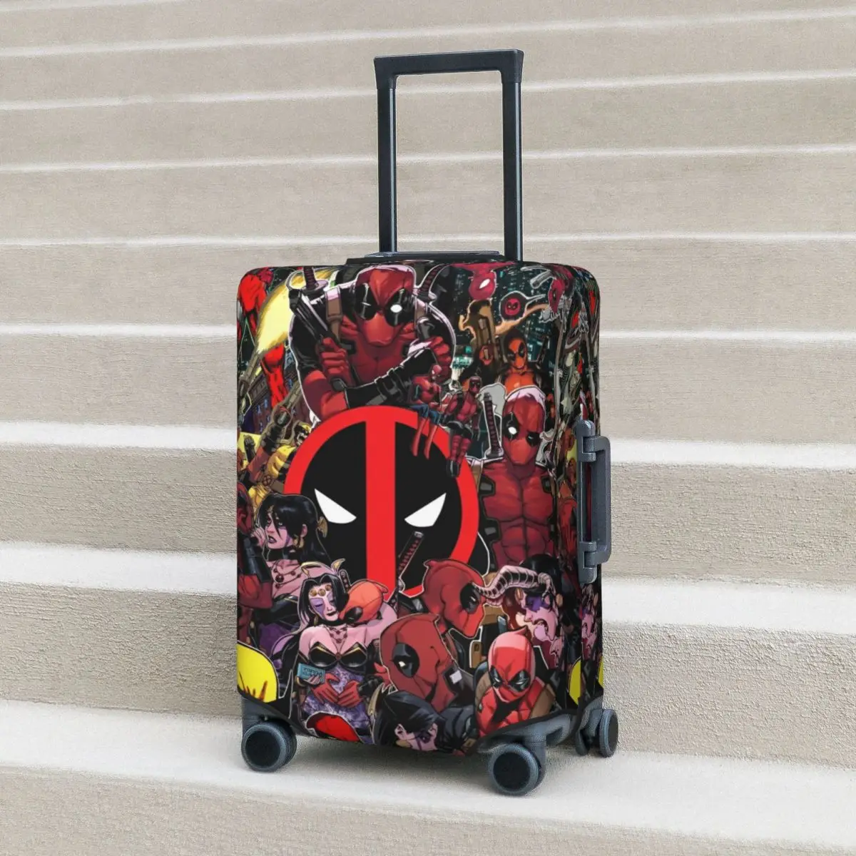 Cartoon Anime Deadpool Suitcase Cover Elastic Travel Protector Luggage Supplies Holiday