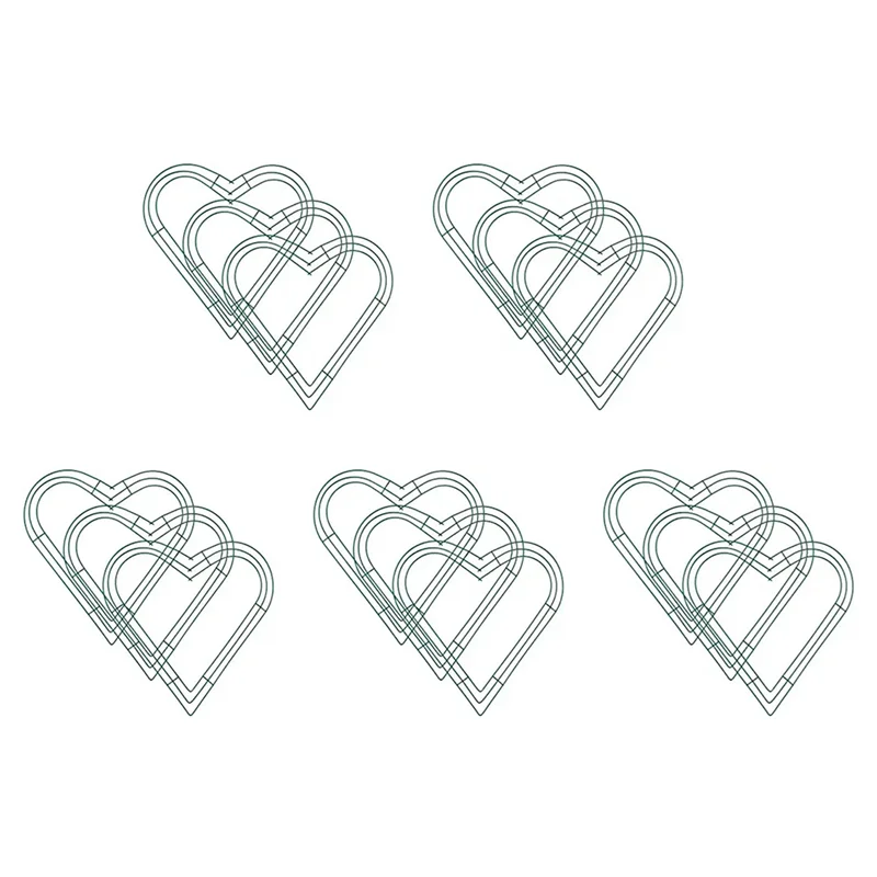 

ABVJ-15 Pack Heart Metal Wreath 12 Inch Heart-Shaped Wire Wreath Frame For Home Wedding Valentine's Day DIY Crafts
