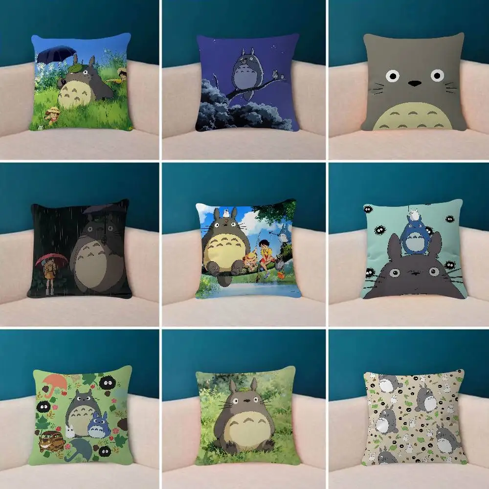 Cartoon Cute T-TOTOROS Mini 45*45cm Cushion Cover Pillow Cover Decor Pillowcase Home Pillowcase For Couch Pillow