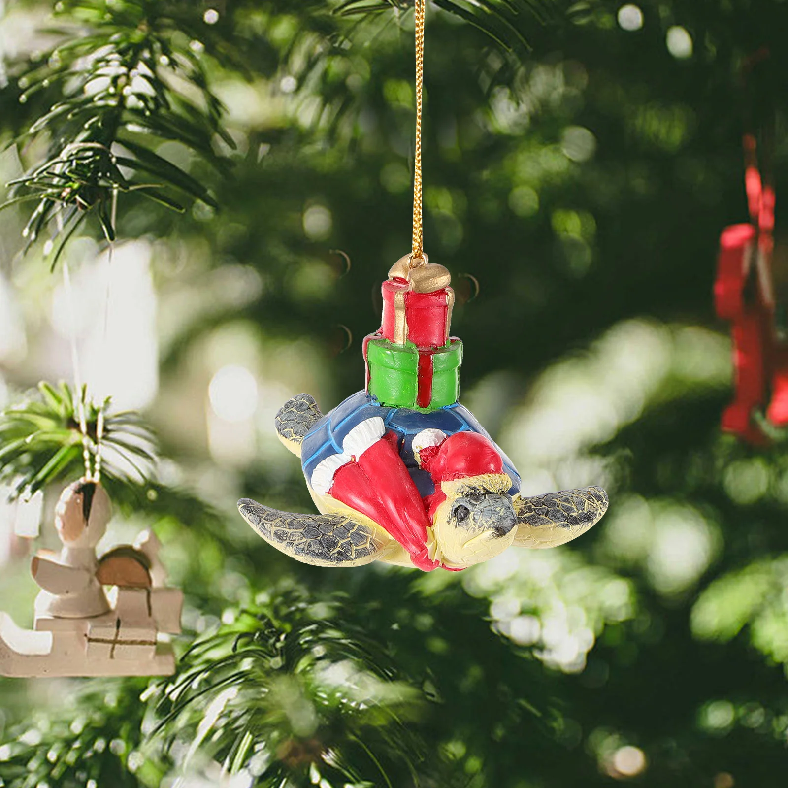 Presente de natal tartaruga decoração de natal ornamento de árvore decoração acessórios internos decorações penduradas