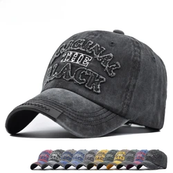 Unisex Vintage Baseball Cap Washed Cotton Hats For Men Women Casual BLACK Letter Embroidery Cap Outdoor Sports Cap