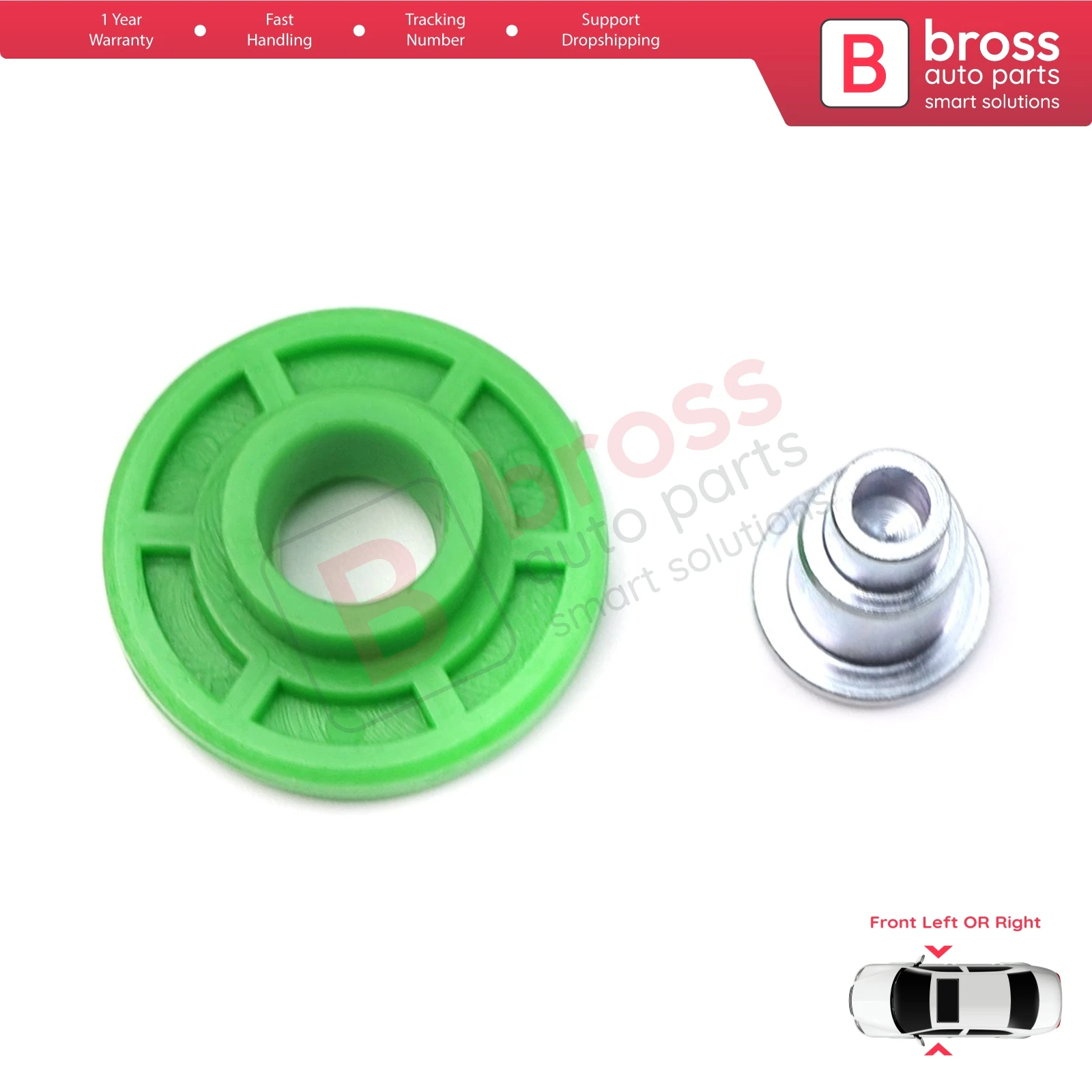 

BWR1176 Scissor Style Power Window Regulator Lifting Mechanism Idler Pulley Front Left or Right for BMW 3 Series E30 1982-1992