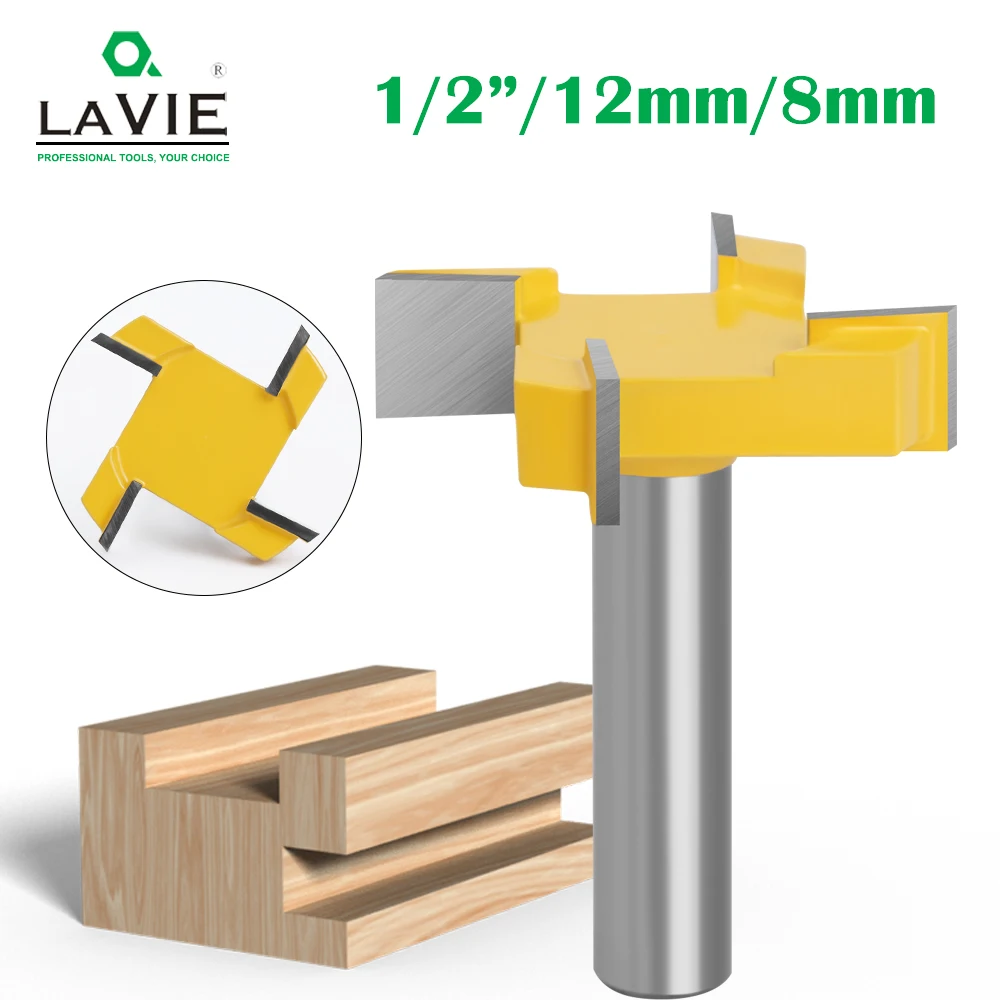Lavie 1pc Borda t tipo Entalhando Cortador de Madeira Ferramenta Router Bits para Madeira Cortador de Moagem de Grau Industrial Entalhando