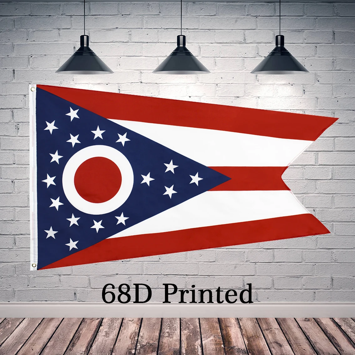 90X150cm US State American Ohio Flag Polyester Printed Decoration Banner Tapestry FLAGLAND