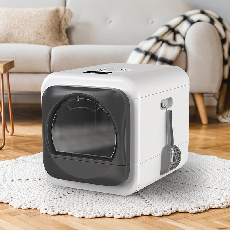 

Smart Foldable Enclosed Cat Litter Box Plasma Deodorizing Anti Splash Anti Tracking for Pets