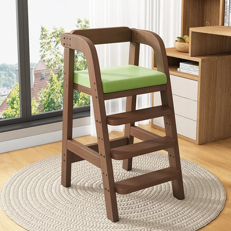 Solid Wood Children's Dining Chairs Baby Household Dining Chairs Widened Enlarged Multifunctional Lifting Growing Chairs