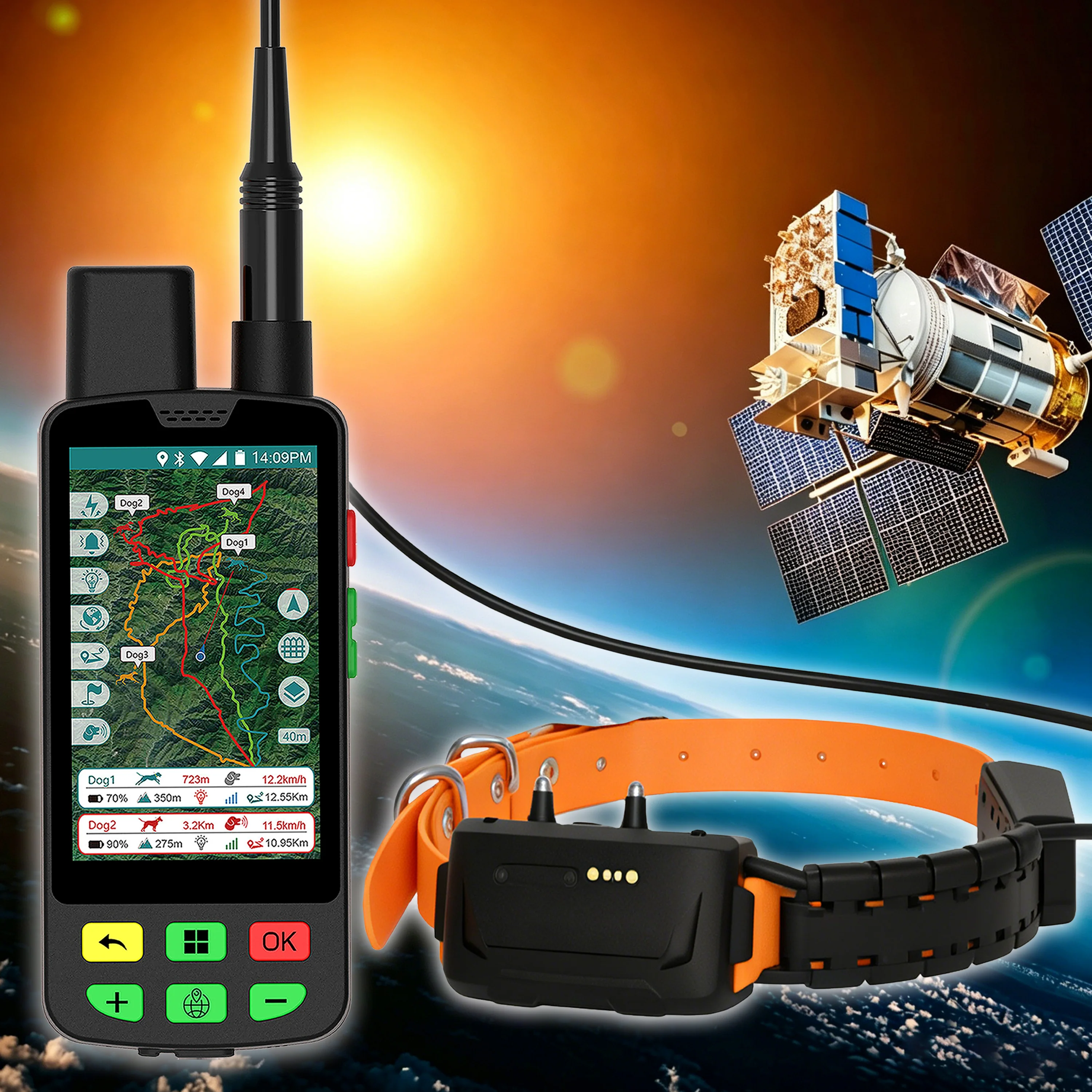 ESEEK Tactical Necklace With GPS 6400mAh 28Hr Battery Replaceable Shock Columns VHF Hound Tracker ODM Contracts