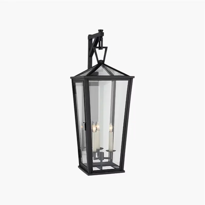 Medium Scroll Arm Outdoor Wall Lantern Aged Copper 2-Light Exterior Wall Sconce with Clear Glass for Entryway