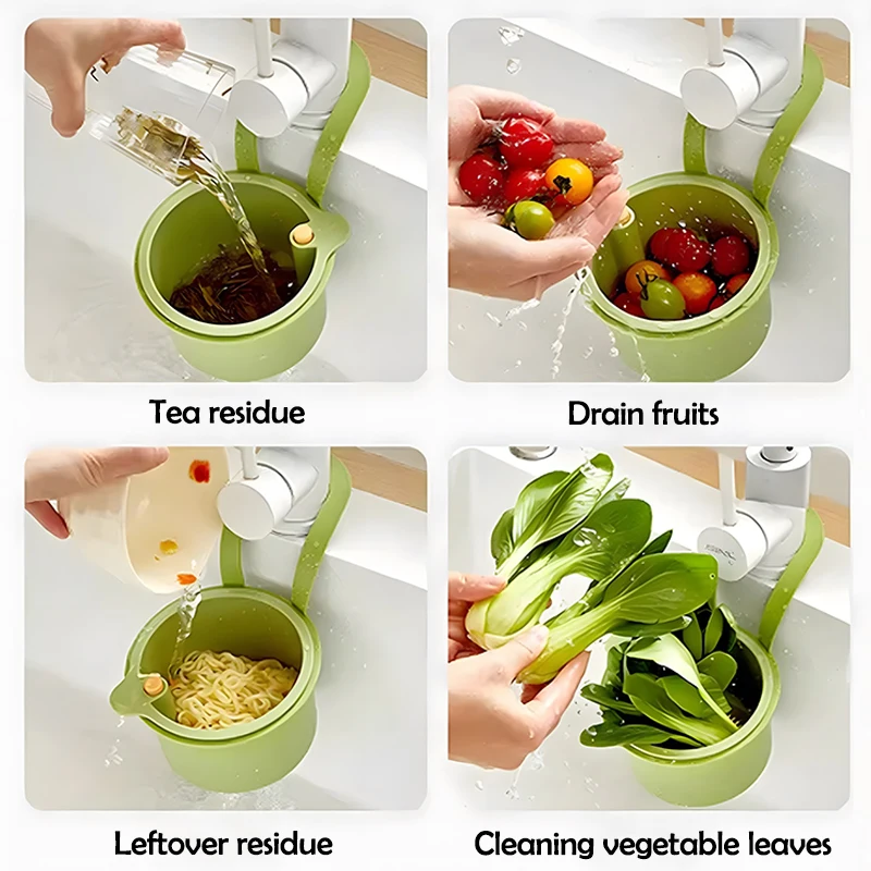 Multifunctional Creative Sink Hanging Strainer Basket Removable, Openable Bottom Lid Kitchen Waste Strainer Quick Drainer