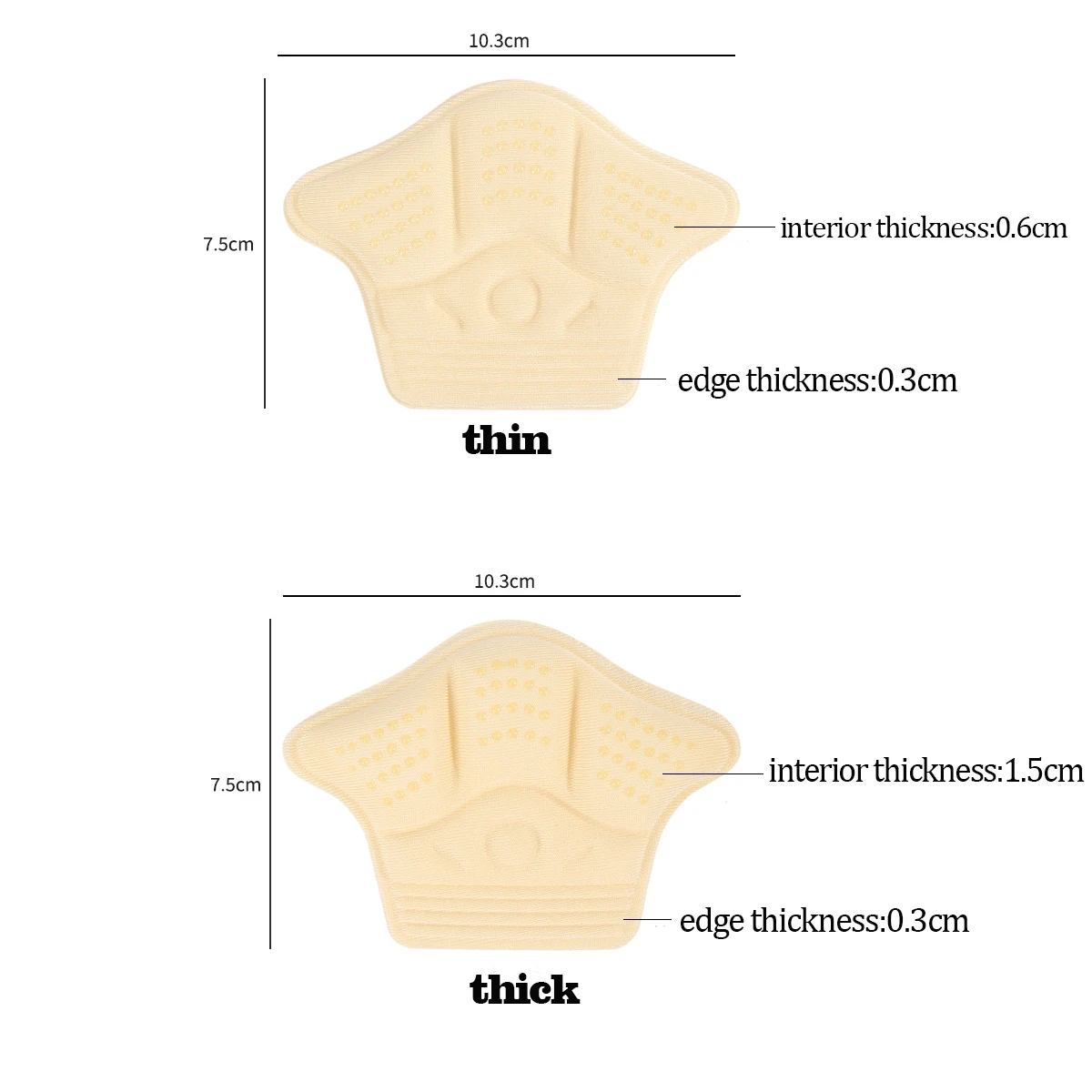 Heel Protectors, Anti‑Chafing Shoe Pads, Shoe Size Adjustment Cushion Inserts for High Heels & Sneakers, Prevent Heel Slipping