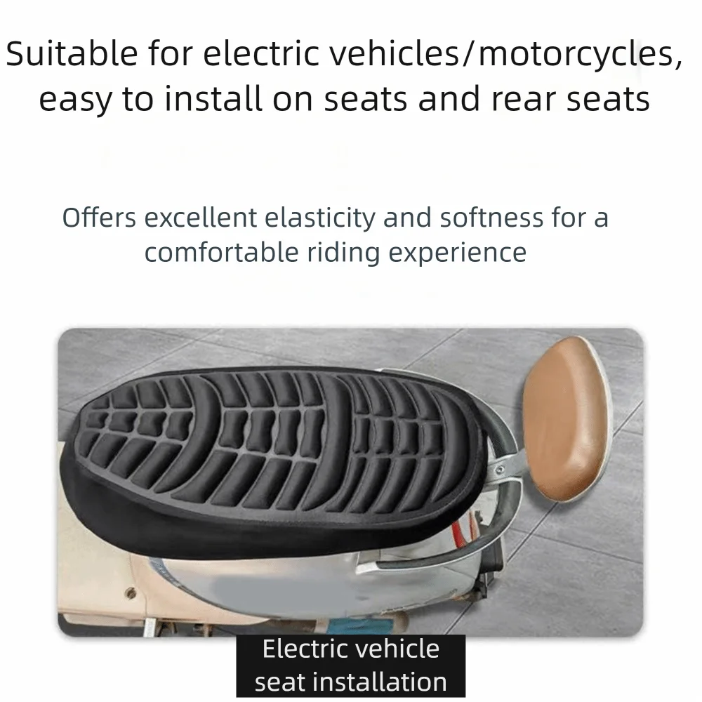 مرونة عالية ثلاثية الأبعاد غطاء مقعد دراجة نارية تنفس المضادة للانزلاق غطاء مقعد دراجة نارية كهربائية سميكة واقية من الشمس #4