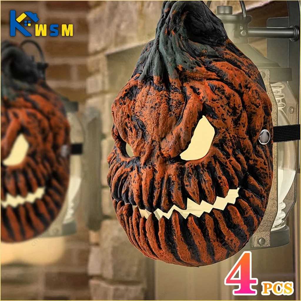 Хэллоуин Тыква Голова Абажур Страшная Маска Костюм Опора Призрачное Лицо Выпускная Маска Карнавал Игры Маскарад Украшение