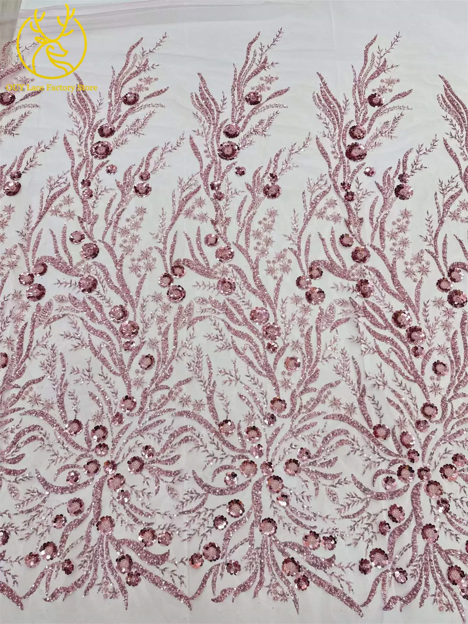 Modischer französischer Perlen-Pailletten-Spitzenstoff 2026 Hochwertiger afrikanischer Mesh-Tüll-Spitzenstoff zum Nähen von Braut- und Hochzeitskleidern – Detail 28