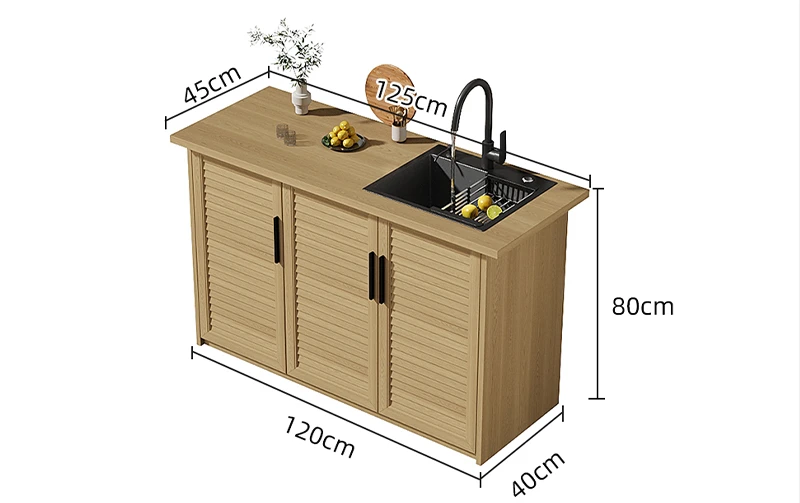 Outdoor storage sink basin integrated cabinet rain protection sunscreen tool cabinet