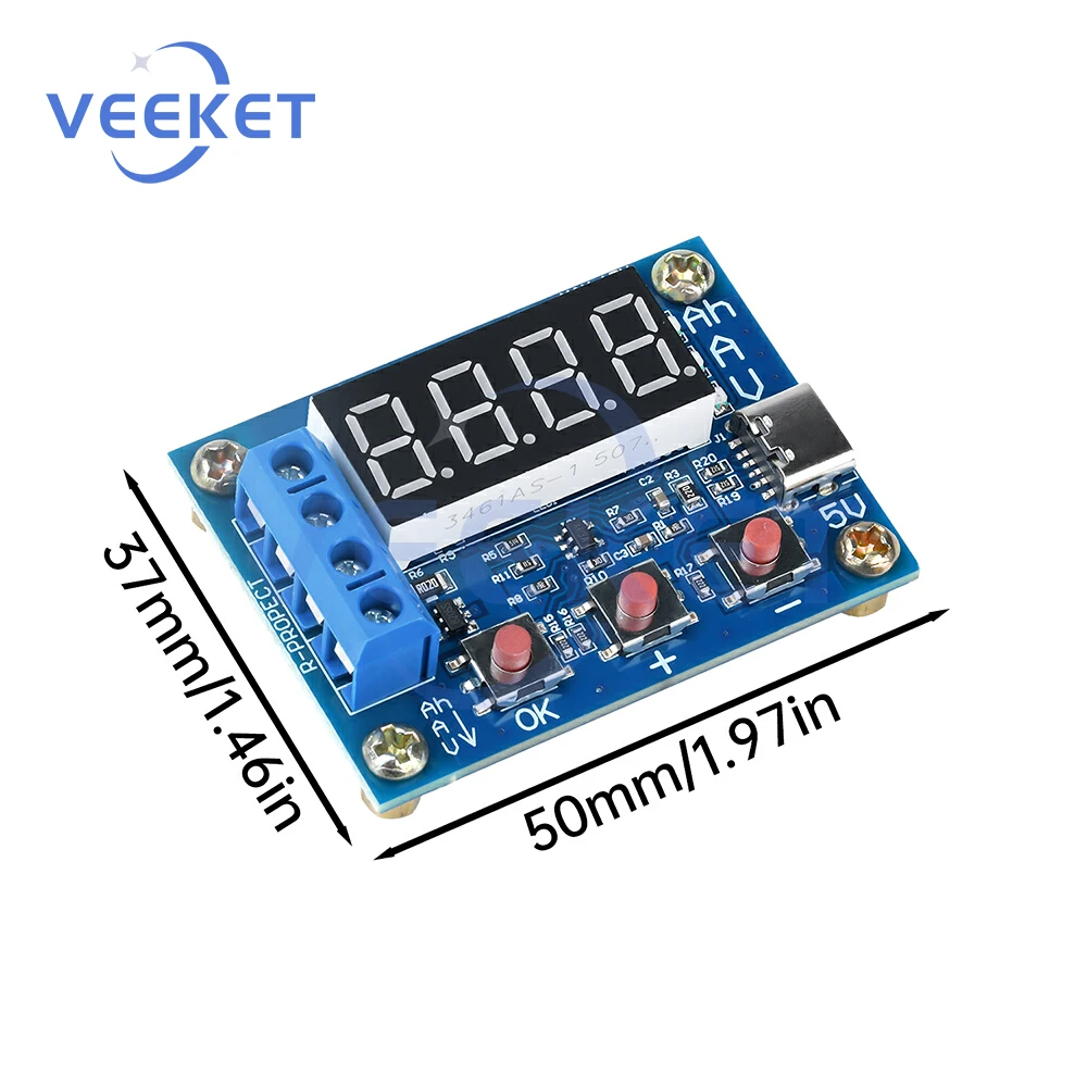 ZB2L3 تيار مستمر 4.5-6 فولت وحدة اختبار قدرة البطارية الرقمية اختبار الحمل الإلكتروني نوع C/مايكرو USB