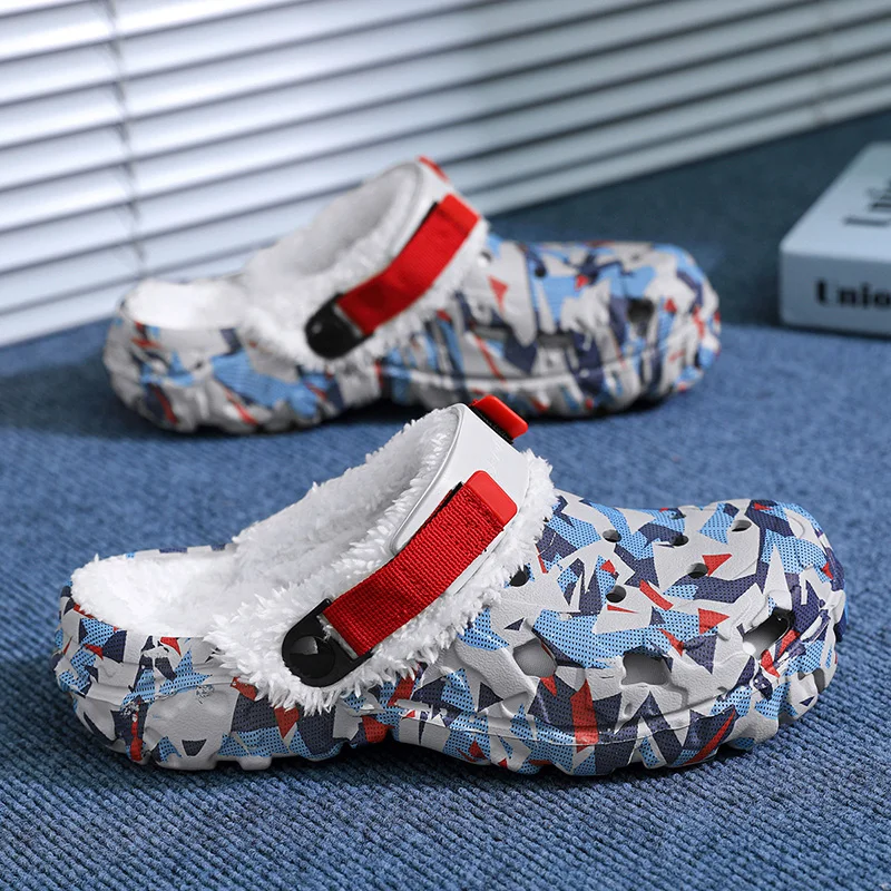 New Men Slippers Winter Light EVA Men's Clogs Fashion Hole Shoes Lovers Home Garden Shoes Outdoor Male Beach Flat Slide Big Size - view 2