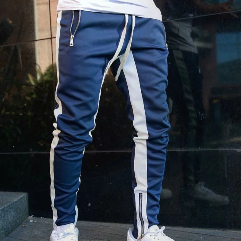 Mens Joggers Casual Pants Fitness Men Sportswear Tracksuit Bottoms Skinny Sweatpants Trousers Navy blue Gyms Jogger Track Pants