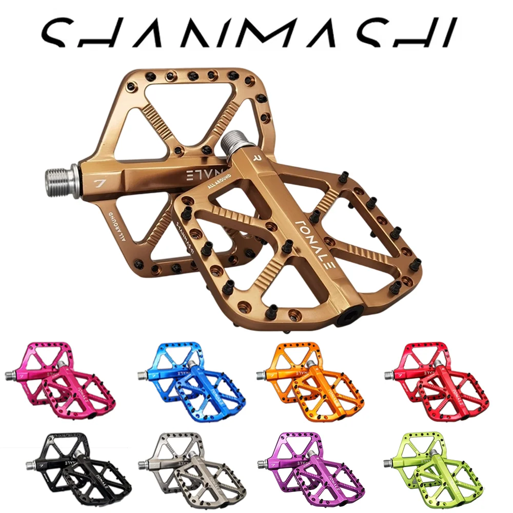 

MTB Bike Pedals Brown CNC Aluminum Alloy Polished 3 Bearings Pedal Road Mountain Dirt Bike Anti-slip Bicycle Pedal High Strength