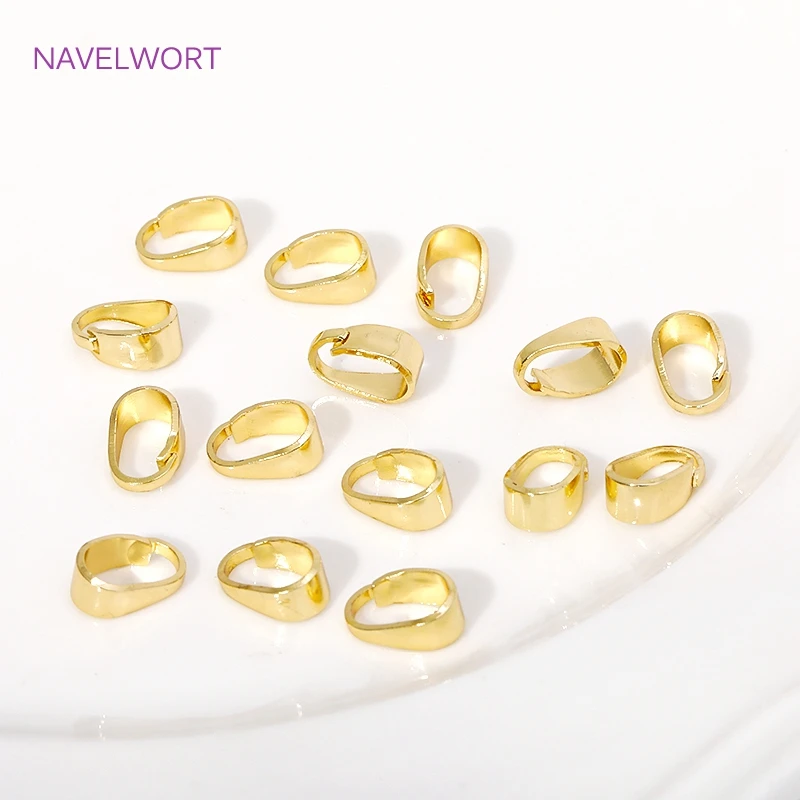 14K/18K Gold Plated Brass Pendants Pinch Bail Clips,Melon Seeds Charm Clasps Connector,For DIY Nacklace Jewelry Making Findings image 4