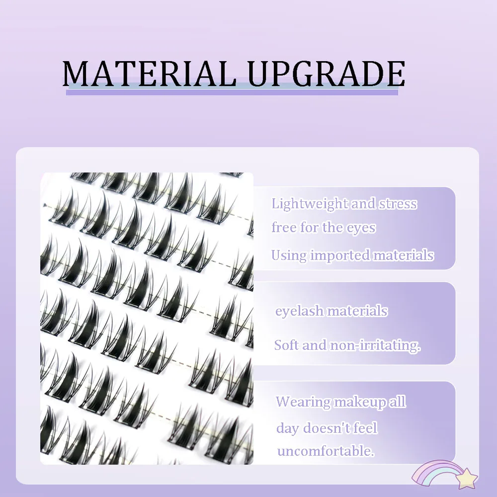 DIY 속눈썹 120 클러스터 셀프 접착 무접착제 볼륨 속눈썹 클러스터 자연스러운 속눈썹 연장