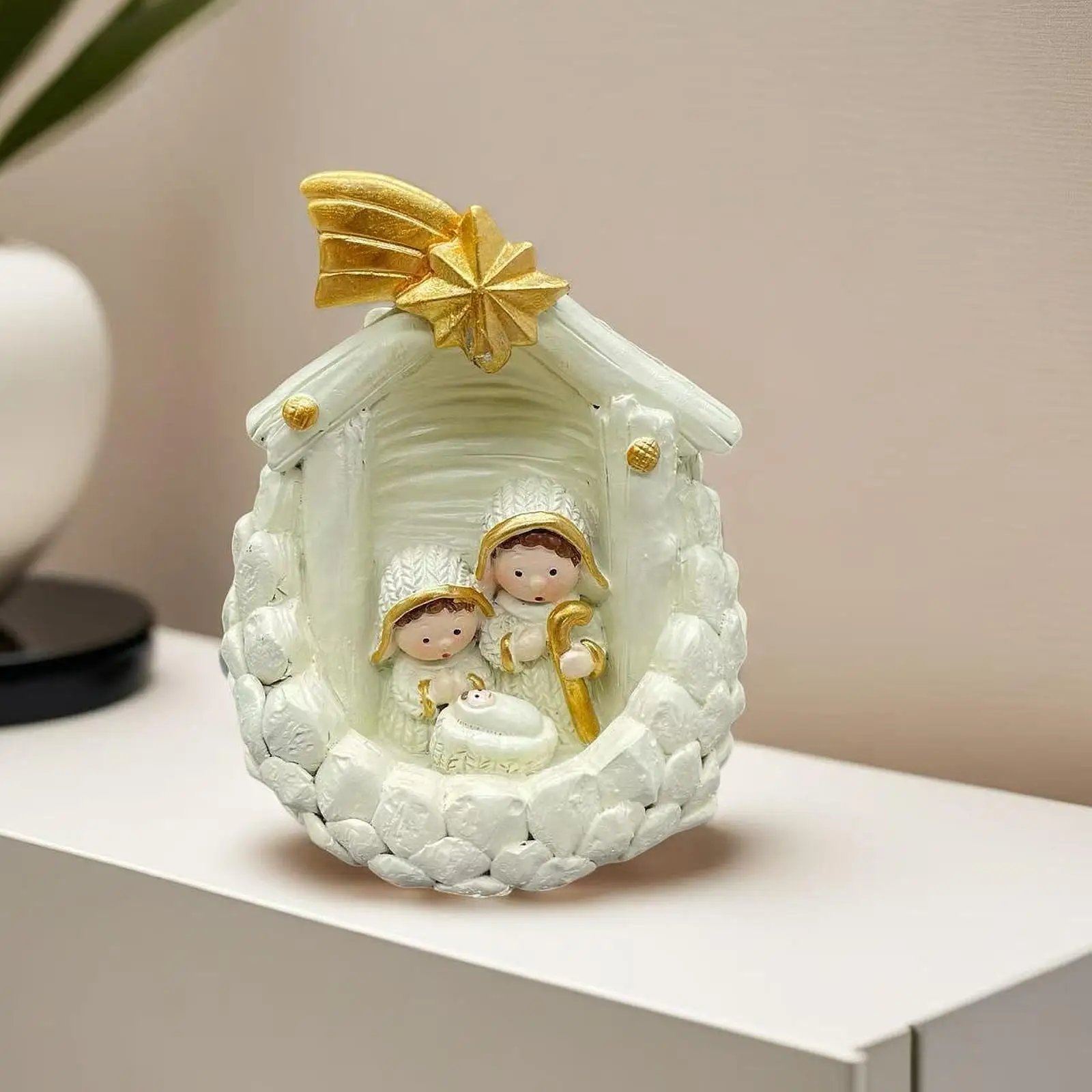 Miniature Nativity Figurine Religious Gift Holy Family Statue Small Nativity Scene for Party
