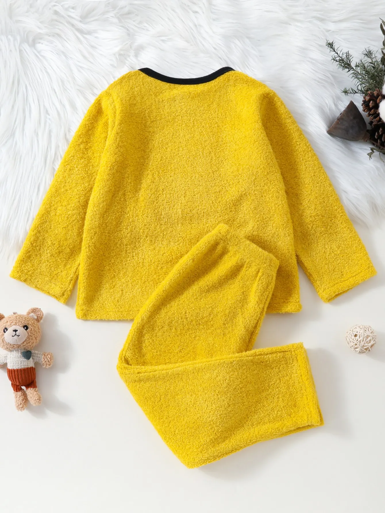 طقم بنطال كاجوال بأكمام طويلة ونمط الباندا اللطيف للأولاد #2