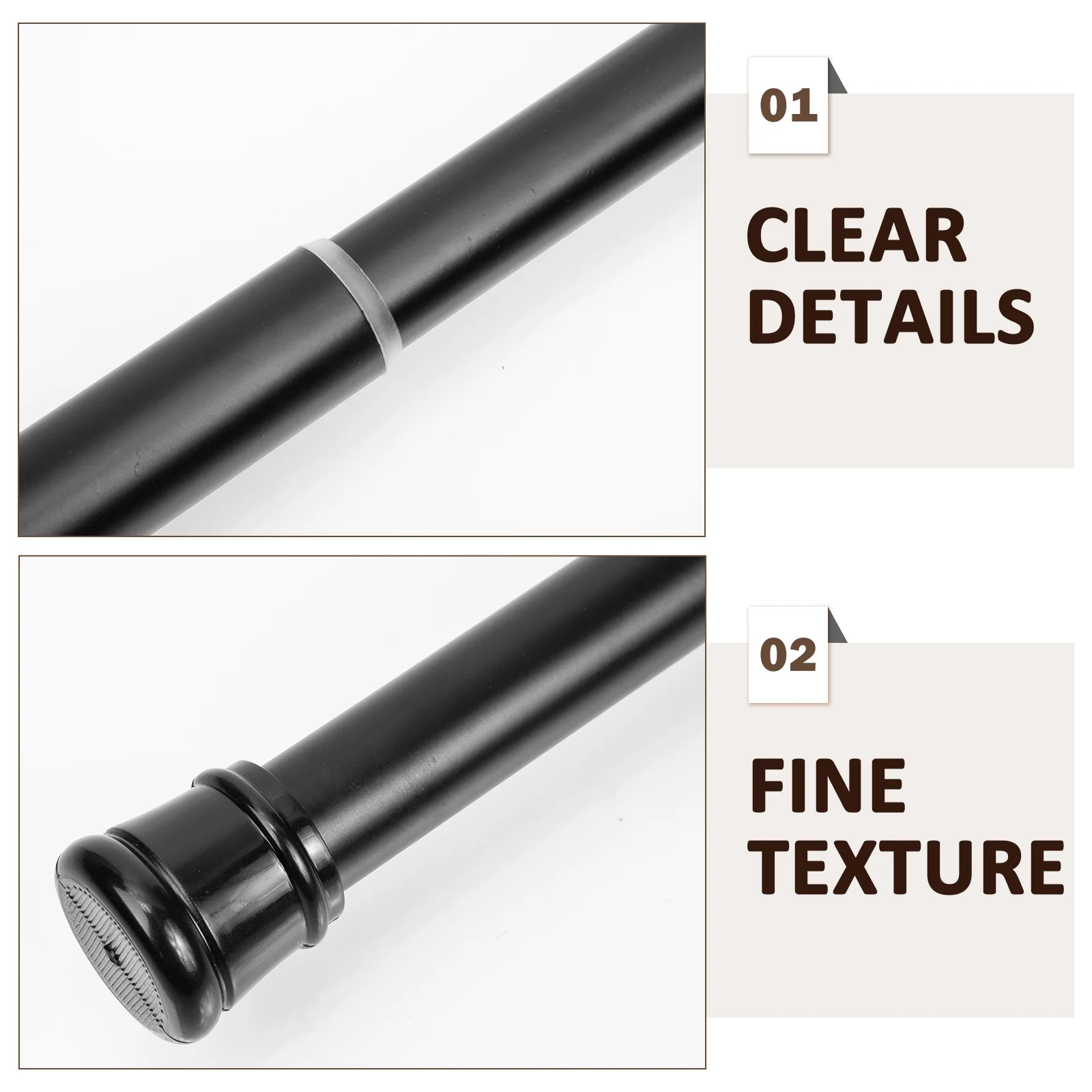 

3Pcs Curtain Rod Telescopic Adjustable Punch-Free Rust-Resistant Stretchable Wear-Resistant Curtain Pole Home Indoor Bar