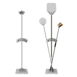 304 stainless steel Pizza peels rack with marble pole single side pizza brush pizza Peel kit with freestanding tools holder