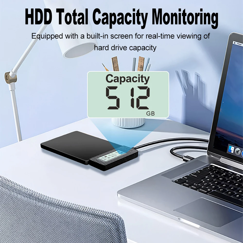 Kebidumei USB zu SATA Adapter Konverter Kabel USB3.2 zu SATA Konverter für 2,5 3..5 Zoll Festplatte Externe Adapter Zubehör