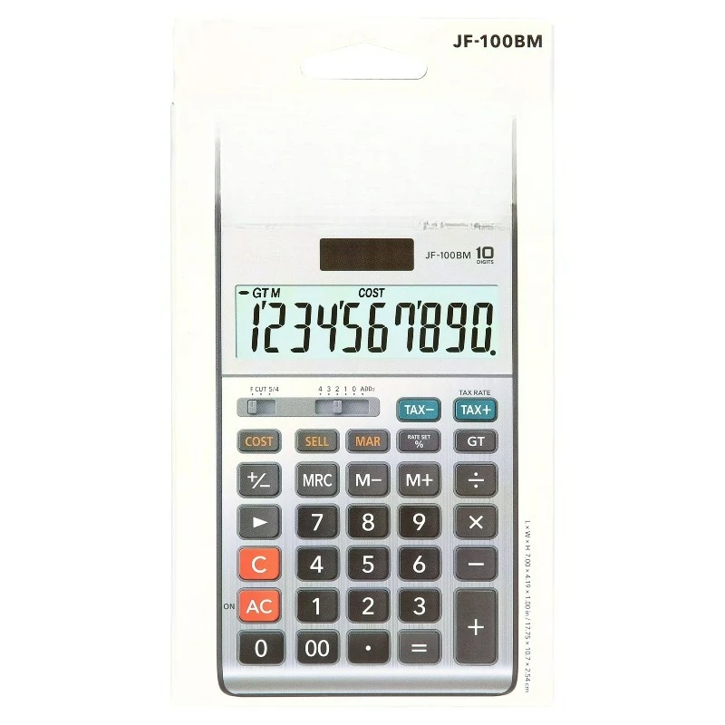 Solar Desktop Calculator with Big Display, Independent Memory, and Tax Functions