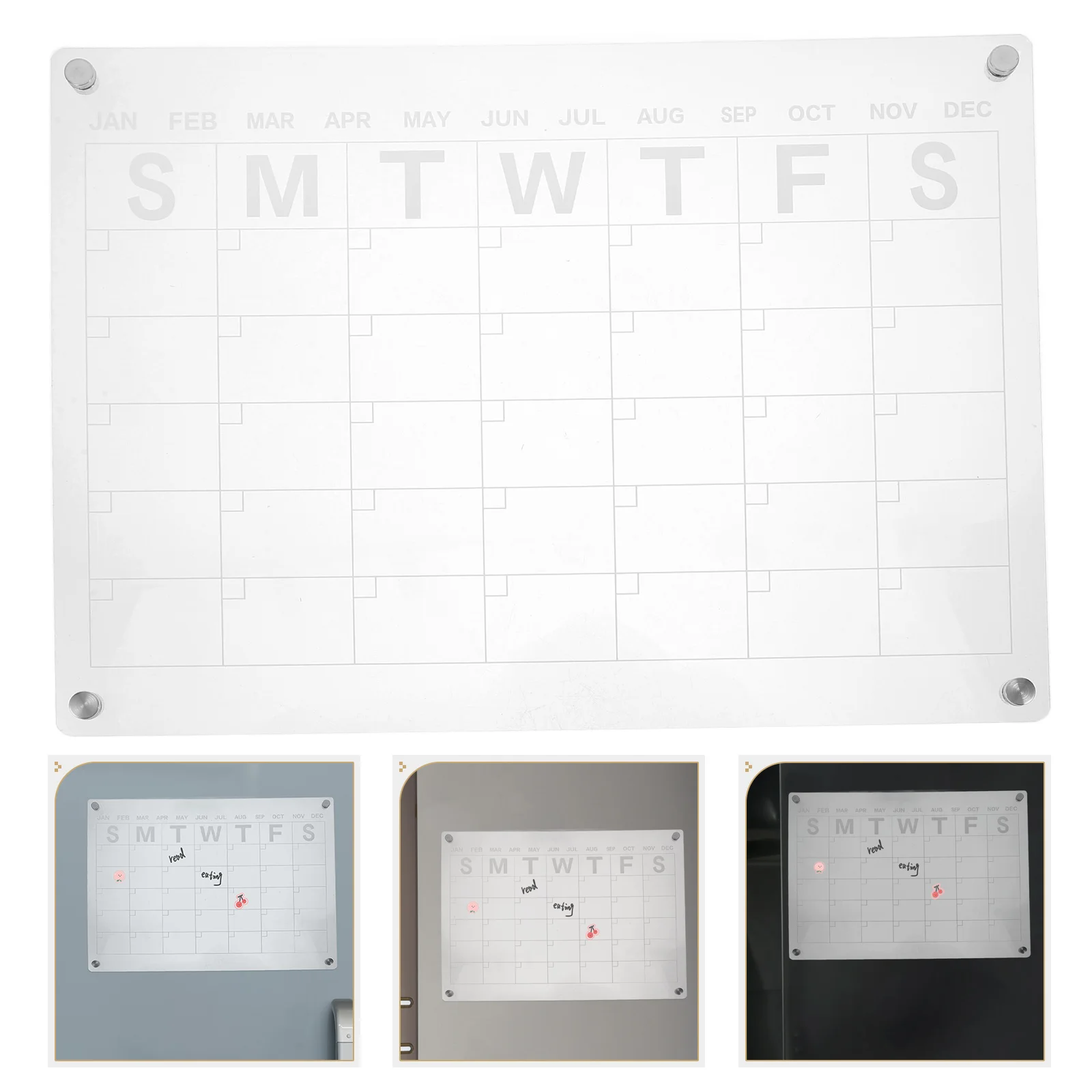 Magnetic Dry Erase For Fridge Weekly Planner Board Acrylic Transparent Schedule Organizer Reusable Memo Message Note Board