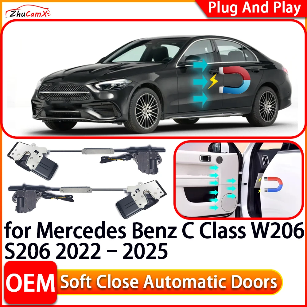 

ZhuCamX для Mercedes Benz C Class W206 S206 Автоматический электрический дверной доводчик с мягким закрыванием, удобная система закрытия дверей
