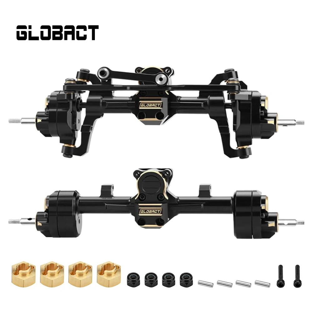 GLOBACT for 1/24 Axial SCX24 Axle Full Brass Front and Rear LCG Portal Axle with Steel Gears and Drive Shaft RC Crawler Car