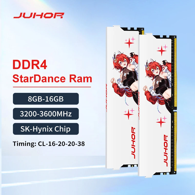 Imagem -03 - Juhor Memória Ram Ddr4 16g 8g 32g Memória de Mesa Udimm Ddr4 2666 3200 3600 Novos Rams Dimm