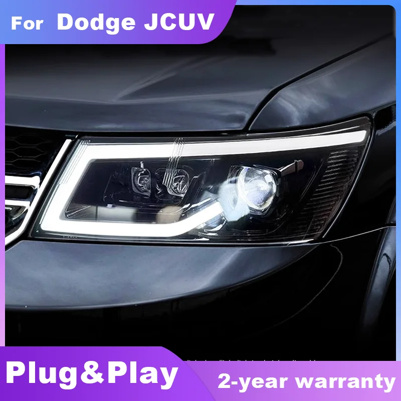 For Dodge Journey LED Headlight 2009-2019 JCUV Headlight Fiat Freemont DRL Dynamic Turn Signal High Beam Projector Lens Headlamp