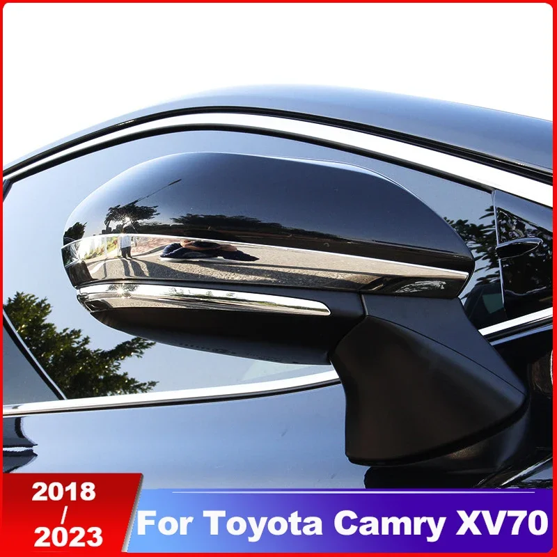 

2Pcs Car Rearview Mirror Anti-scratch Strip Decoration Stickers Trim For Toyota Camry XV70 2018-2020 2021 2022 2023 Accessories