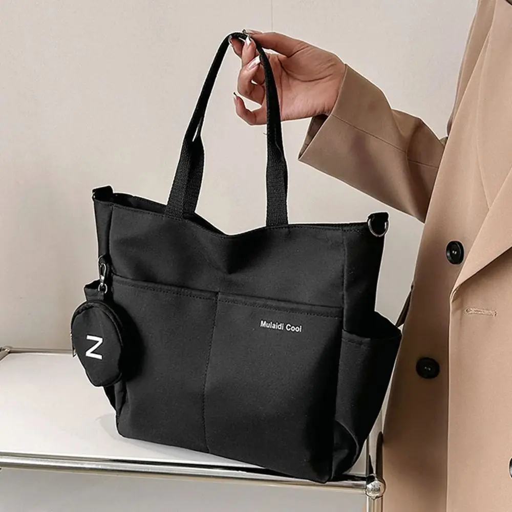 حقيبة أكسفورد ذات سعة كبيرة، حقيبة كتف مقاومة للماء وخفيفة الوزن مع محفظة دائرية للعملات المعدنية وحقيبة كروس للعمل #3