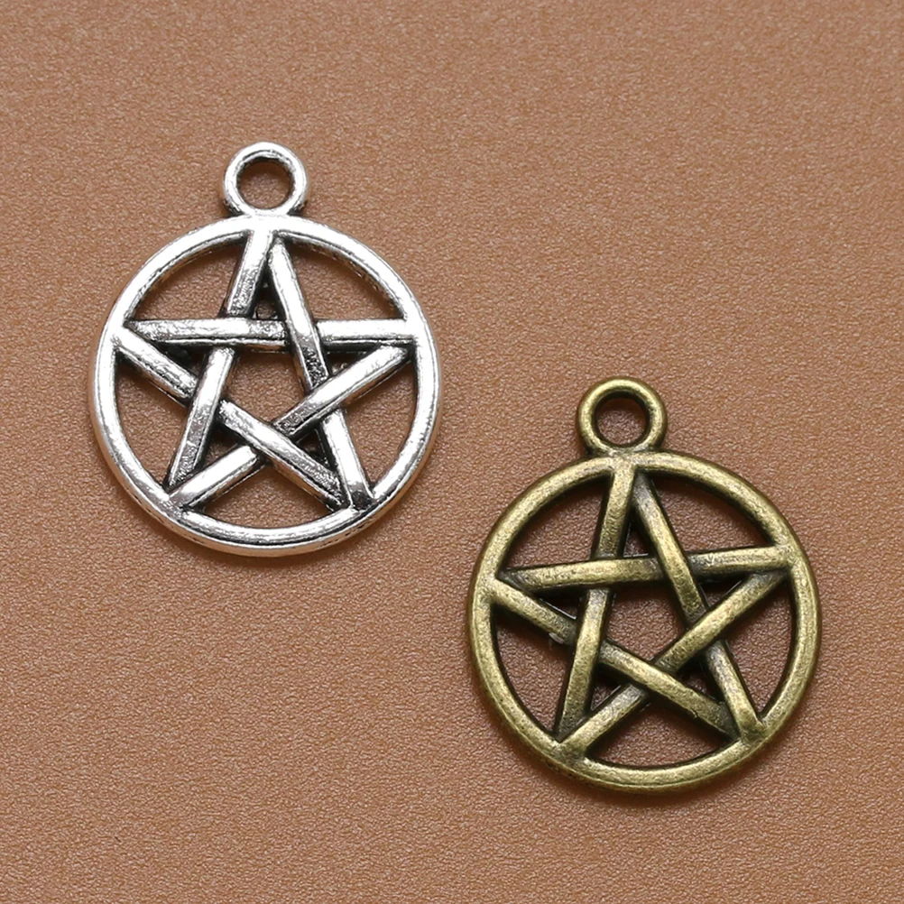 

20pcs Round Alloy Hollow out Star Pendants Charms DIY Jewelry Making Accessory for Necklace Bracelet (Bronze)