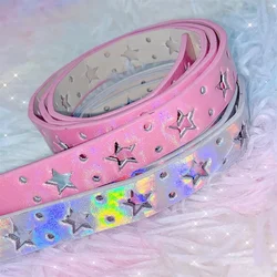 Women Y2k Hollowed Out Pentagram Belt Harajuku Hip-hop Y2K Hot Girl Korean Ins Style Star Goth Subculture Personality Laser Belt