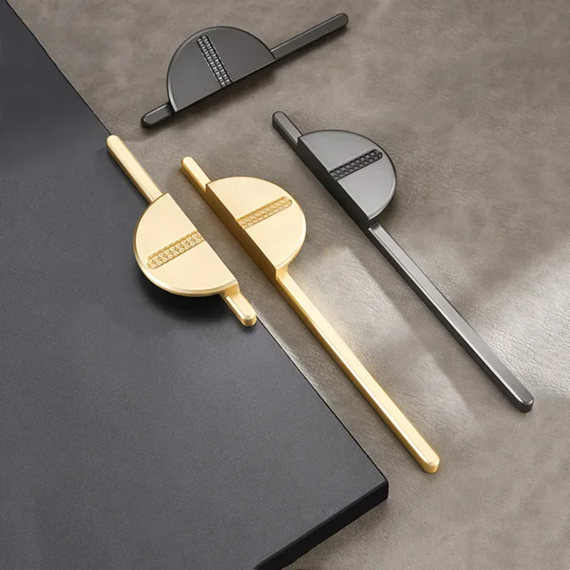 New Chinese Kitchen Cupboard Pull Semicircle Zinc Alloy Furniture Wardrobe Hardware Case Knob Light Luxury Wardrobe Door Handles