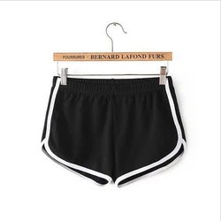 Pantalones cortos informales con cintura elástica para mujer, Shorts blancos y negros de cintura alta, ropa Sexy Harajuku para playa